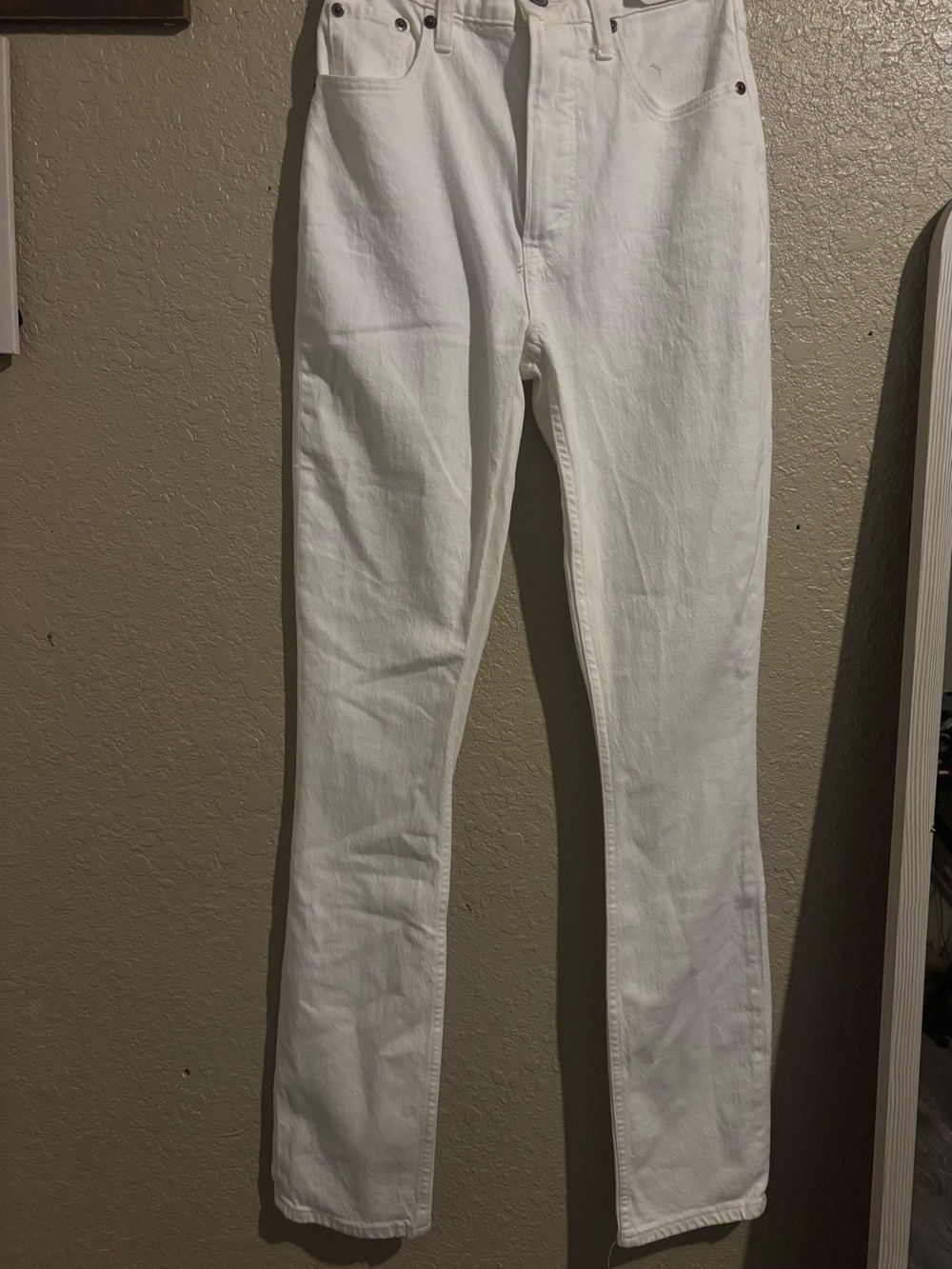 Abercrombie & Fitch White Slim Straight High-Rise Jeans